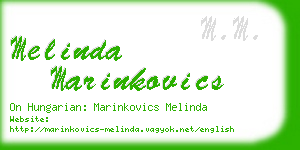 melinda marinkovics business card